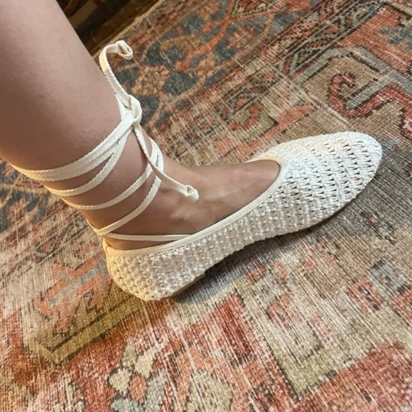 Off-White Crochet Women's Flats - Picture 3 of 3